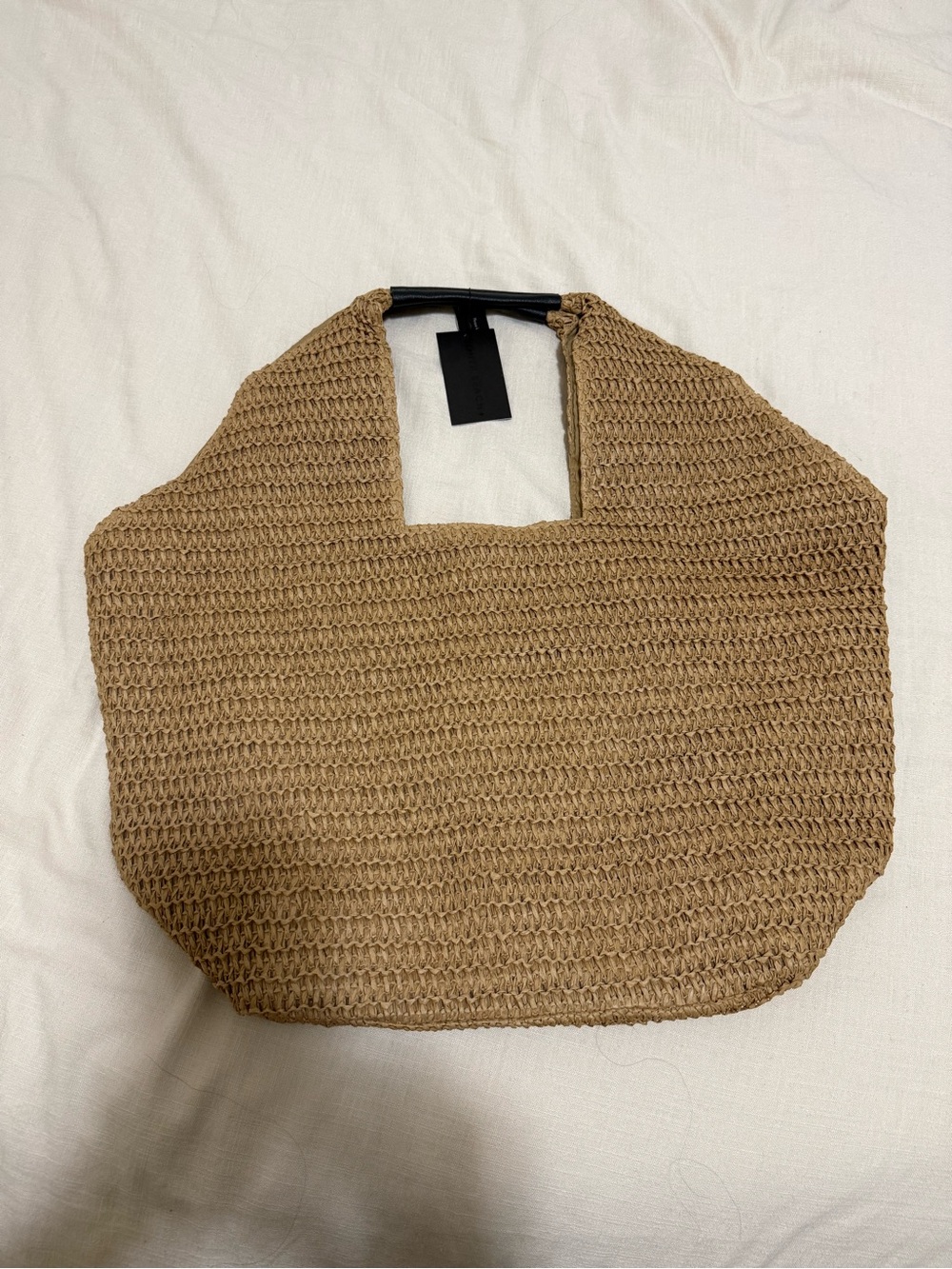 Woven Straw Shoulder Bag - Tan